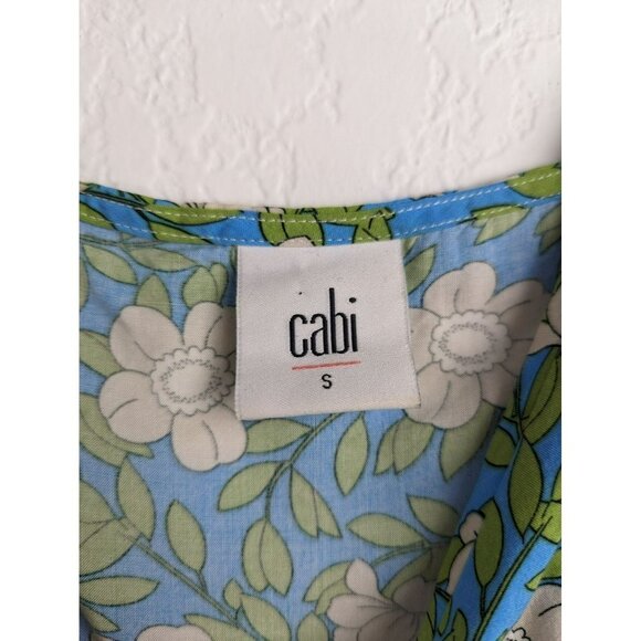 CAbi Blue and Green Floral Tank Top - Picture 4 of 9